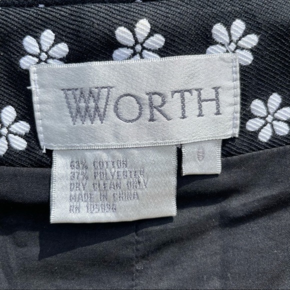 W BY WORTH Black White Floral Blazer 6 - Picture 12 of 13
